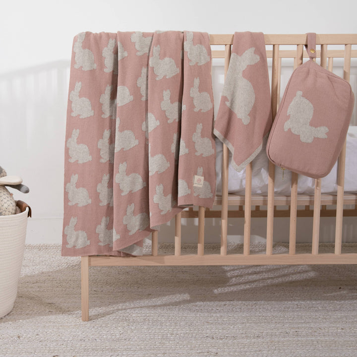 GIFT SET BLANKET BUNNY PINK/BEIGE #78720