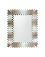MIRROR WHITE ANTIQUE BRASS SLATS 45X35H