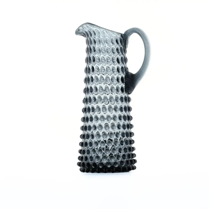 PITCHER TALL HOBNAIL CHARCOAL HAZE