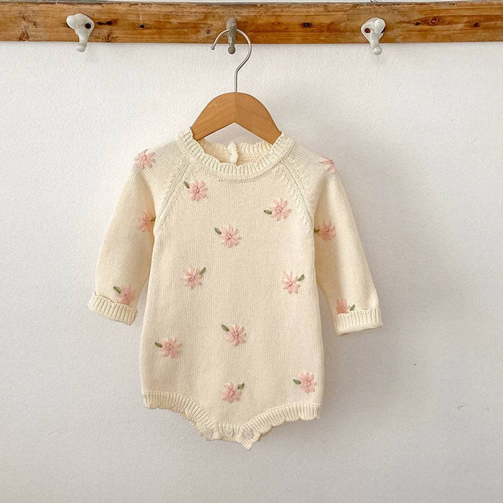 BODYSUIT LONG SLEEVE FLOWERS EMBROIDERED