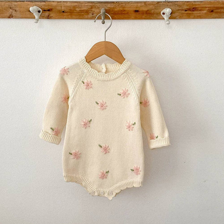 BODYSUIT LONG SLEEVE FLOWERS EMBROIDERED