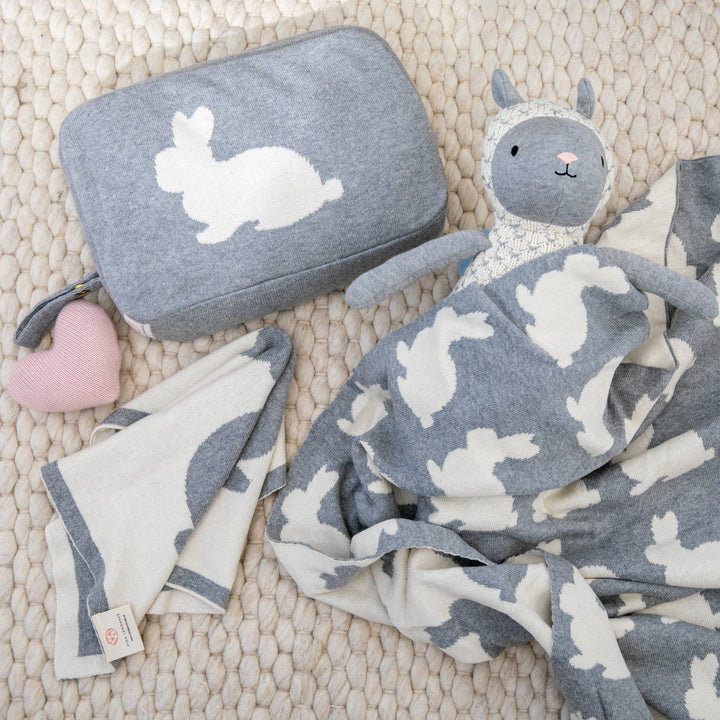 GIFT SET BLANKET BUNNY GREY/NATURAL #78719