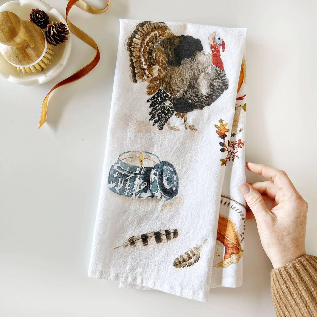 TEA TOWEL THANKSGIVING COTTON FLOUR SACK