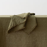 NAPKIN OLIVE GREEN FRINGE 20"