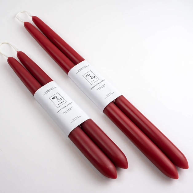 CANDLES DIPPED BERRY RED (Available in 2 Sizes)