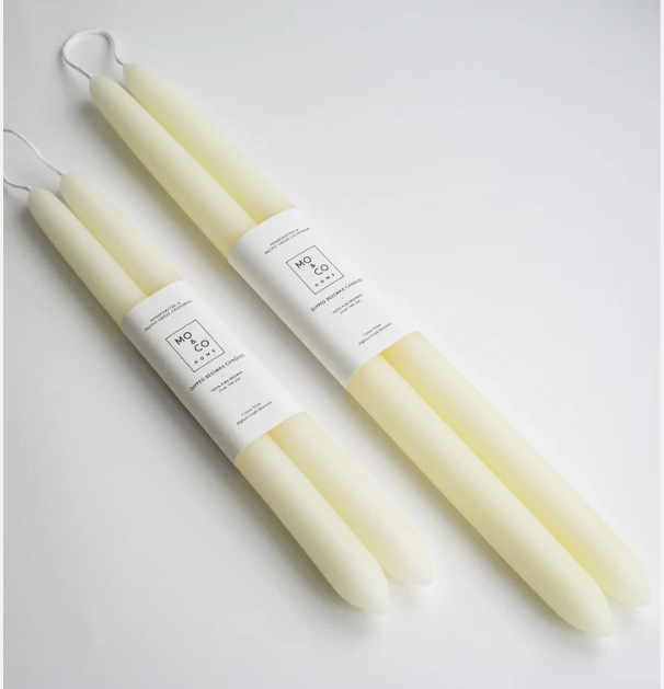 CANDLES DIPPED NATURAL WHITE