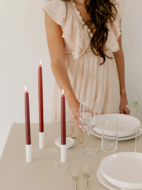 CANDLES DIPPED BURGUNDY (Available in 2 Sizes)