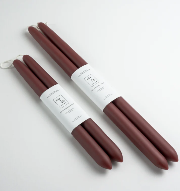 CANDLES DIPPED BURGUNDY (Available in 2 Sizes)