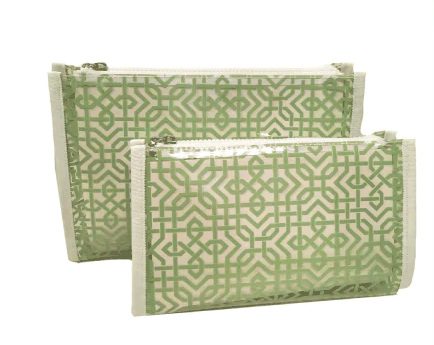 COSMETIC BAG LATTICE LEAF CLEAR (Available in 2 Sizes)