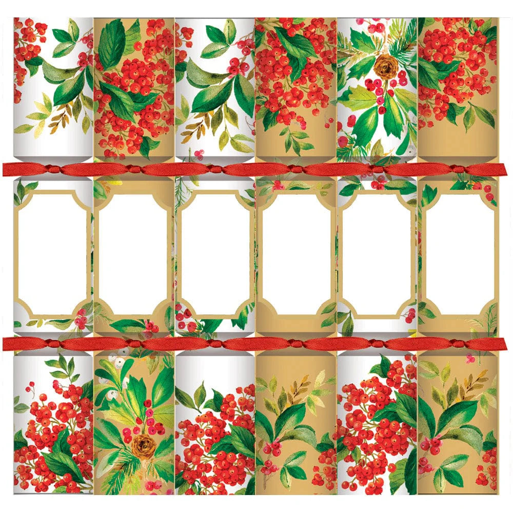 CHRISTMAS CRACKERS HOLLY CHINTZ 6PC