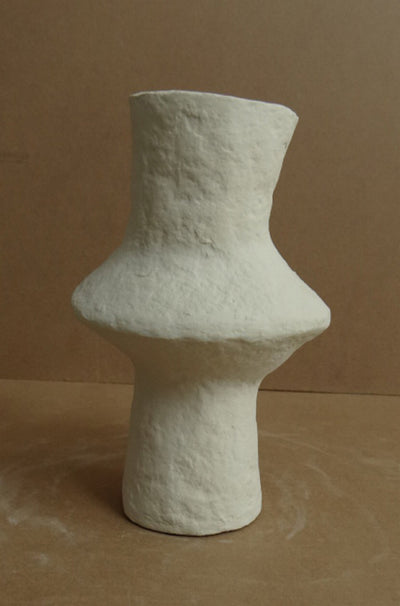 VASE PAPER MACHE OFF-WHITE SMALL #70049
