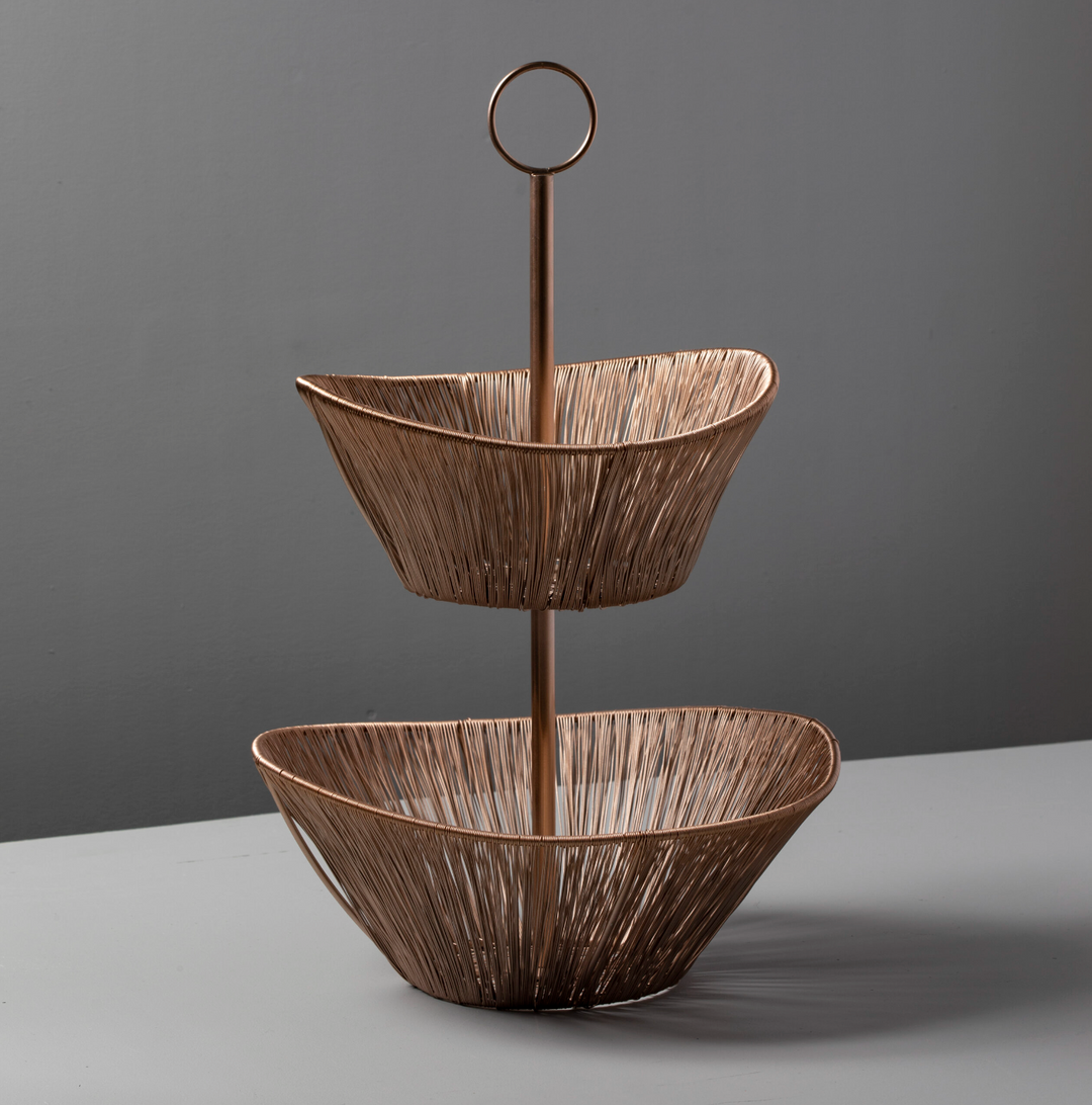 BASKET 2-TIER WIRE