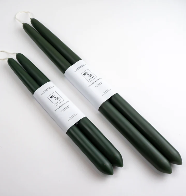 CANDLES DIPPED FOREST GREEN