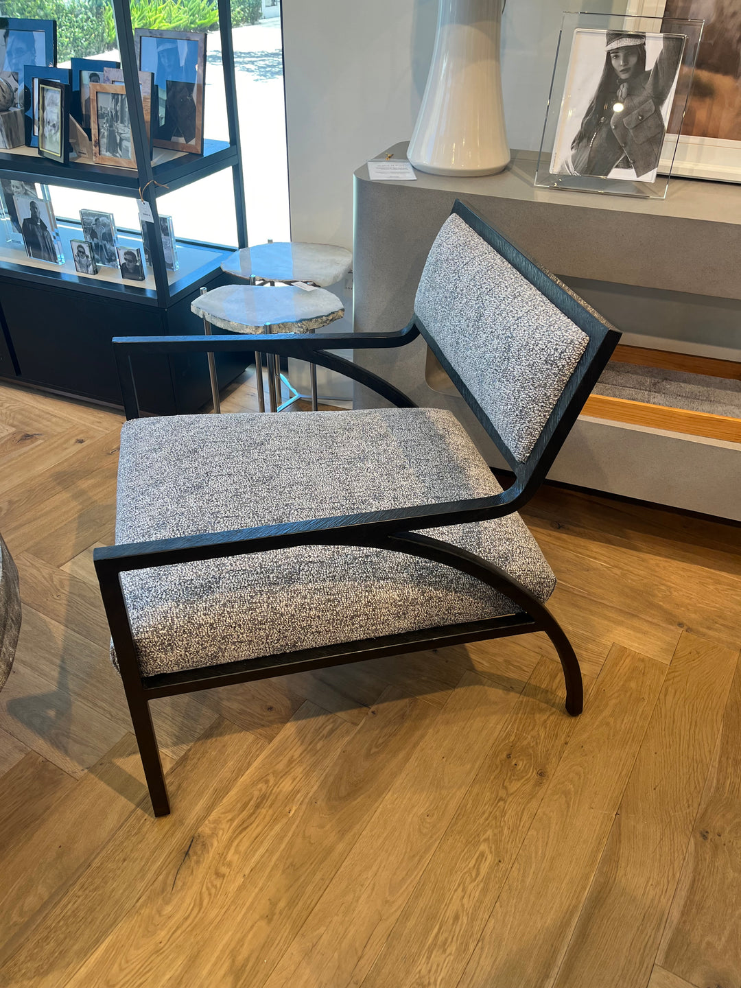 CHAIR FABRIC WITH CURVED IRON FRAME #70498