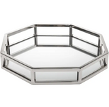 TRAY MIRRORED NICKEL OCTAGONAL