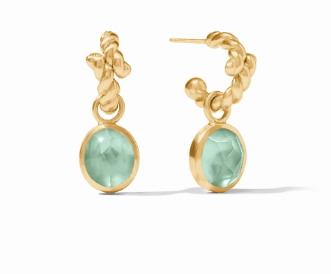 JULIE VOS EARRING HOOP&CHARM NASSAU (Available in 3 Colors)