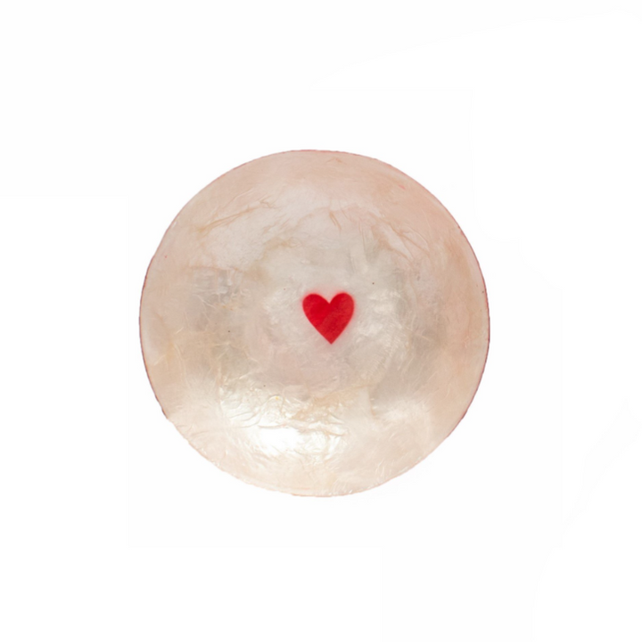 BOWL CAPIZ SHELL HEART MINI
