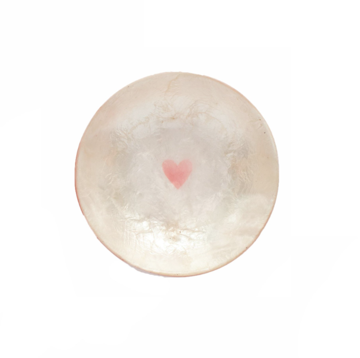 BOWL CAPIZ SHELL HEART MINI