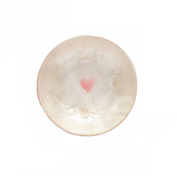 BOWL CAPIZ SHELL HEART MINI