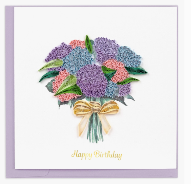 BIRTHDAY GREETING CARD "HYDRANGEA BOUQUET" #70762