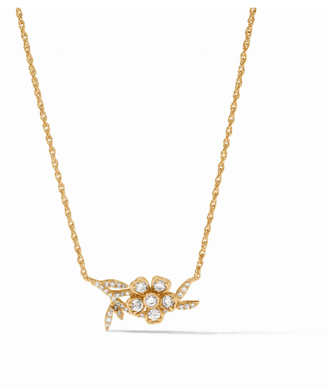 JULIE VOS NECKLACE DELICATE LAUREL CZ