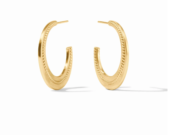 JULIE VOS EARRING HOOP NASSAU CRESCENT (Available in 2 Sizes)