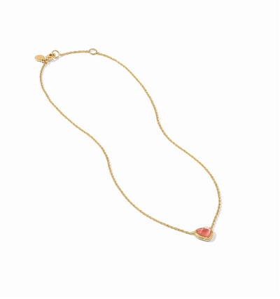 JULIE VOS NECKLACE DELICATE HEART BLUSH PINK