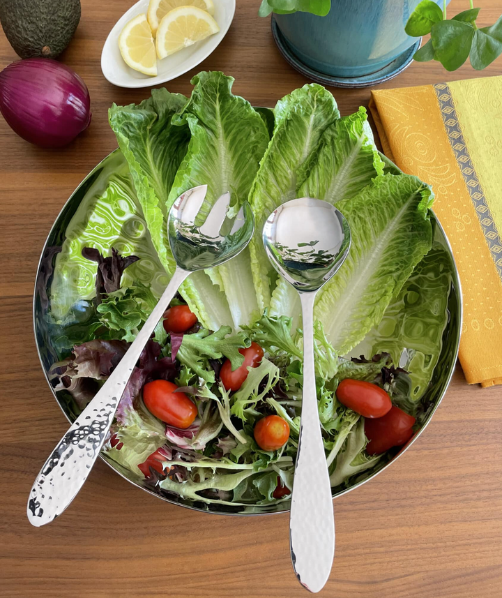 SALAD SET STAINLESS STEEL 11" #70994
