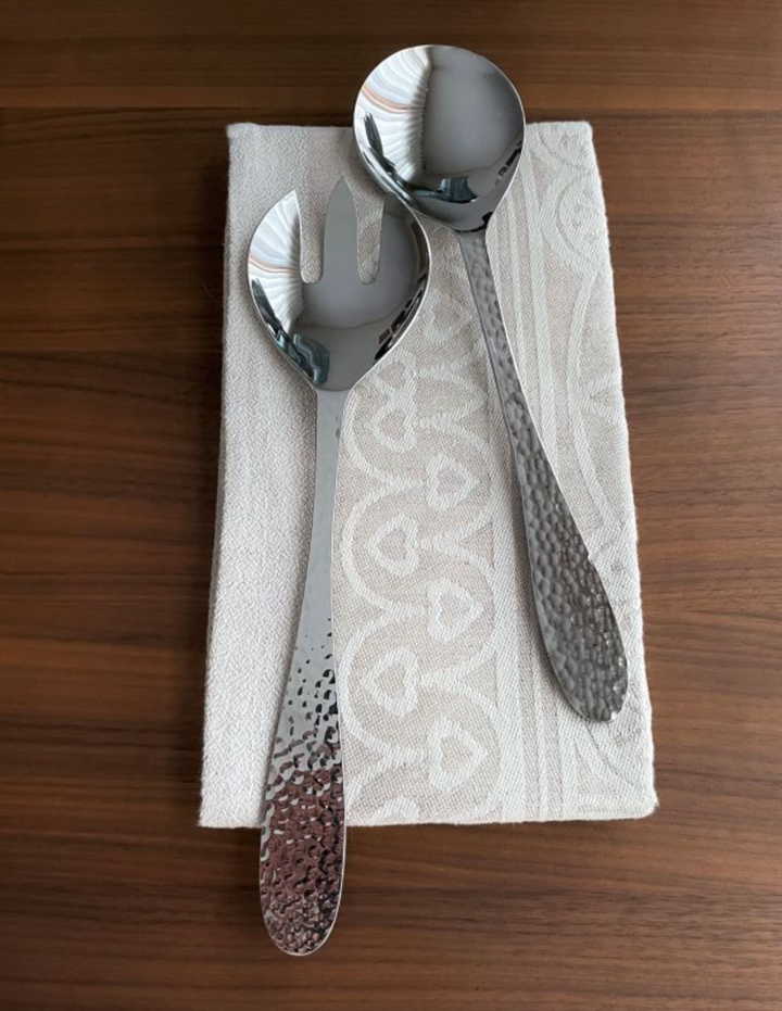 SALAD SET STAINLESS STEEL 11" #70994