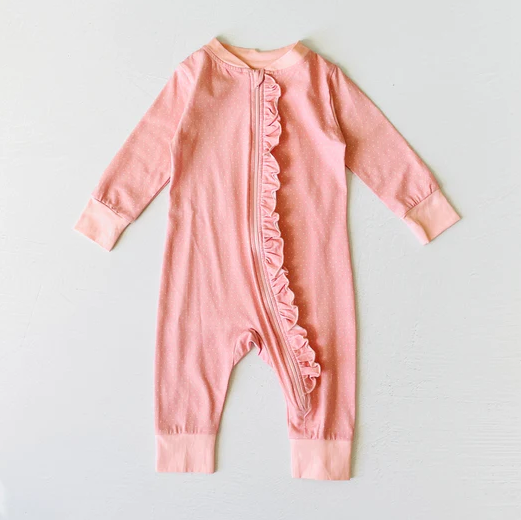 JUMPSUIT MINI POLKA DOT ZIPPER PINK