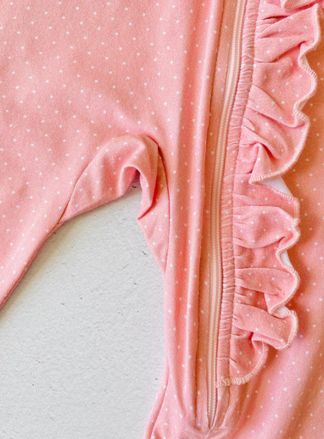 JUMPSUIT MINI POLKA DOT ZIPPER PINK