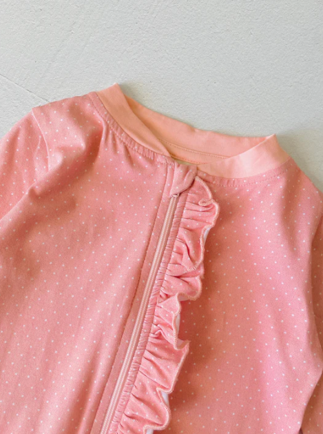 JUMPSUIT MINI POLKA DOT ZIPPER PINK