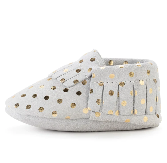 BIRD ROCK BABY MOCCASINS LEATHER CHAMPAGNE (Available in 2 Sizes)