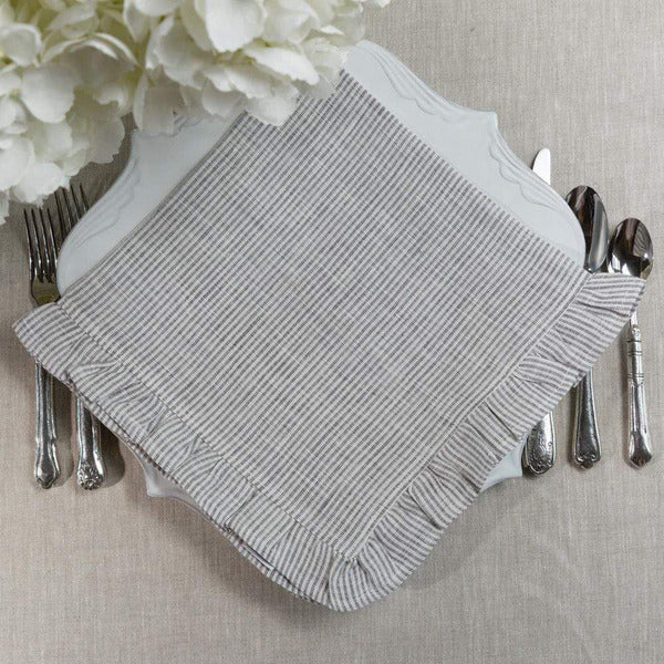 NAPKIN COTTON BLACK & CREAM