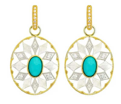 JUDE FRANCES EARRING DROPS MIXED METAL SOUTHWEST TURQOISE STYLE