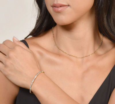 CHAIN YELLOW GOLD HAMMERED CIRCLE #71154