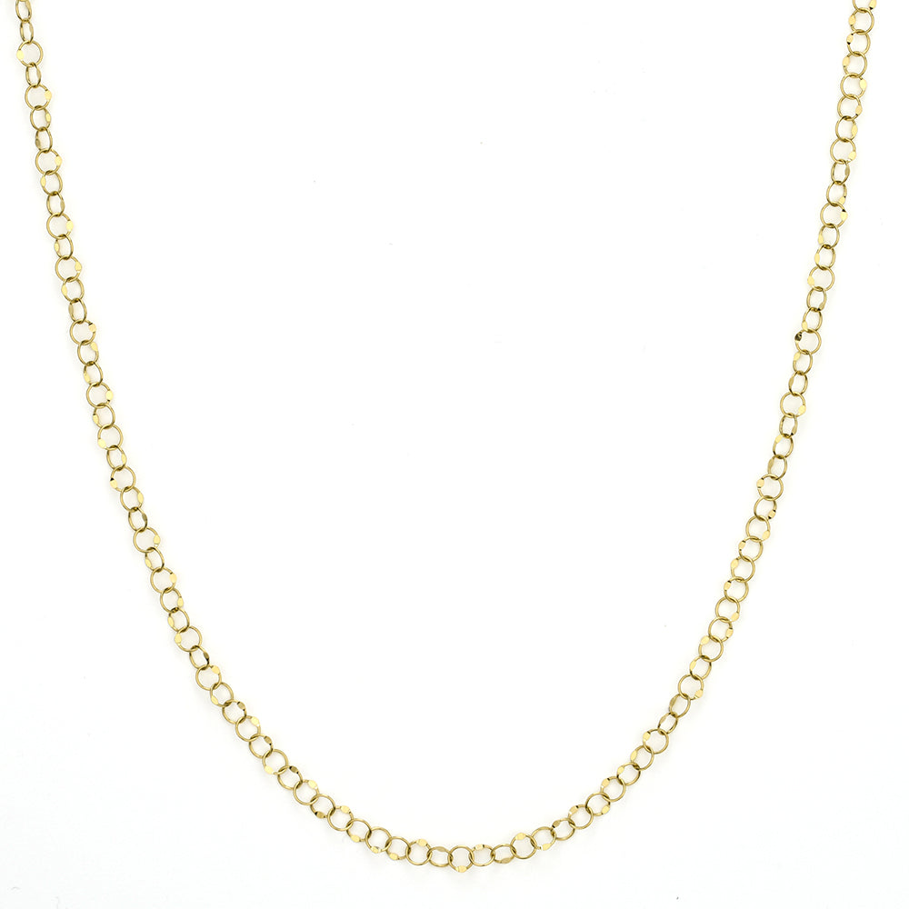 CHAIN YELLOW GOLD HAMMERED CIRCLE #71154