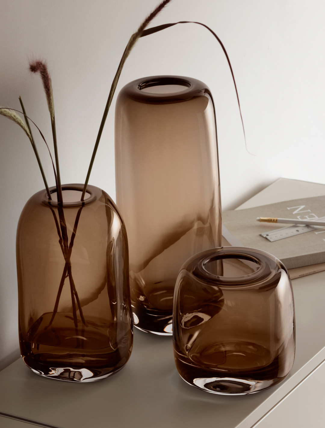 VASE SOFT CUBE MUSHROOM BROWN