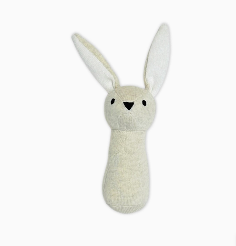 BABY RATTLE KNIT BUNNY NATURAL