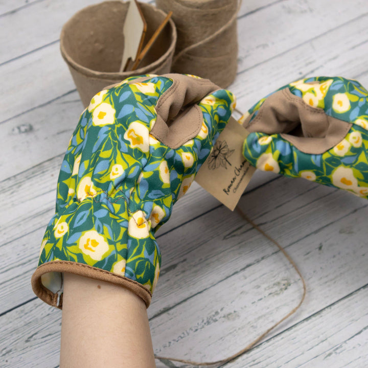 GARDENING GLOVES ABSTRACT FLORAL