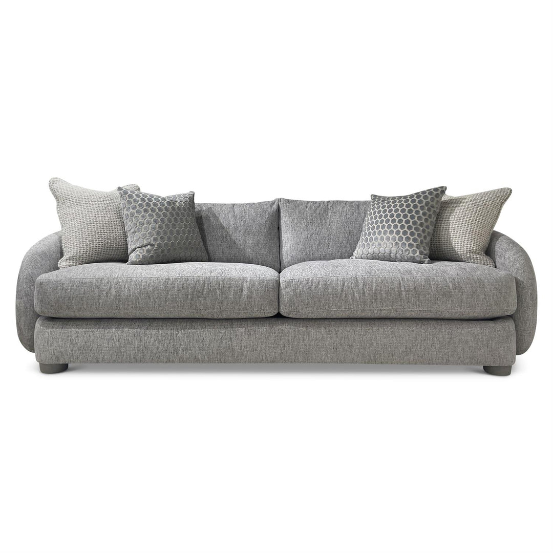 SOFA CURVED ARMS 2 OVER 2 WOVEN BEIGE/TAN #71451