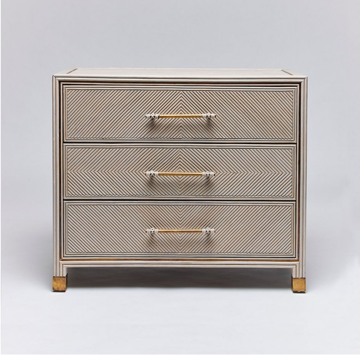 CHEST 3-DRAWER GREY WASHED RATTAN #71460 (NRD)