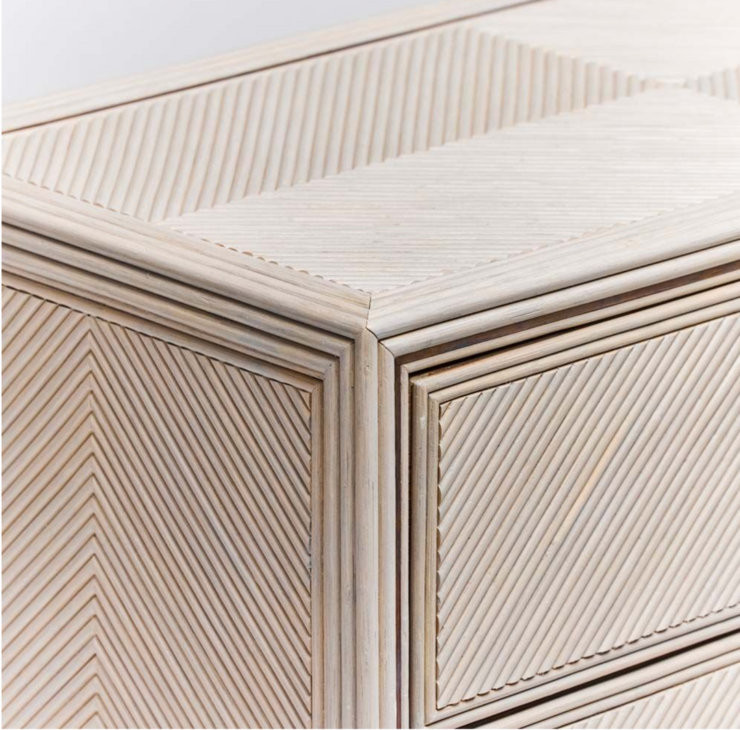 CHEST 3-DRAWER GREY WASHED RATTAN #71460 (NRD)