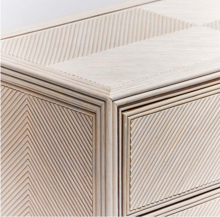 CHEST 3-DRAWER GREY WASHED RATTAN #71460 (NRD)