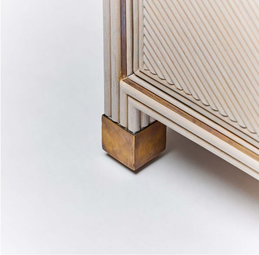 CHEST 3-DRAWER GREY WASHED RATTAN #71460 (NRD)