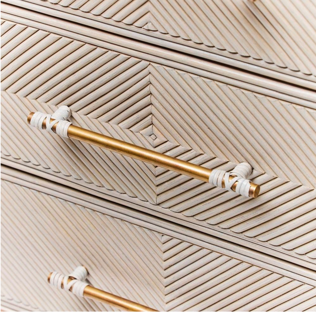 CHEST 3-DRAWER GREY WASHED RATTAN #71460 (NRD)