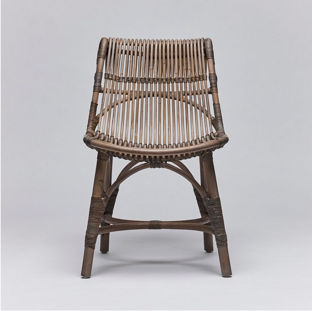 DINING CHAIR GREY RATTAN #71464 (NRD)