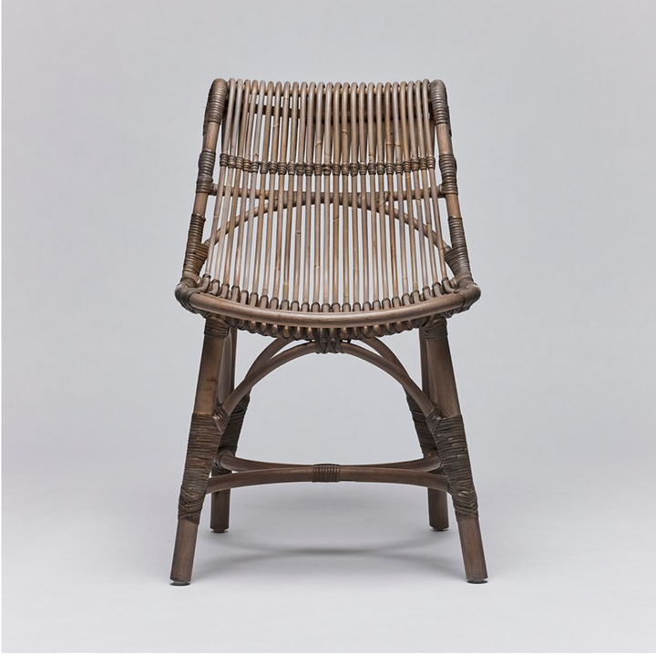 DINING CHAIR GREY RATTAN #71464 (NRD)