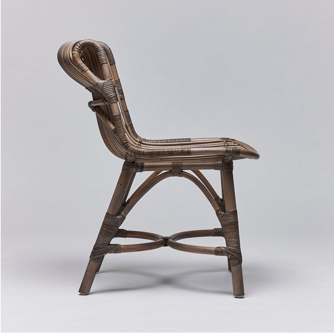 DINING CHAIR GREY RATTAN #71464 (NRD)