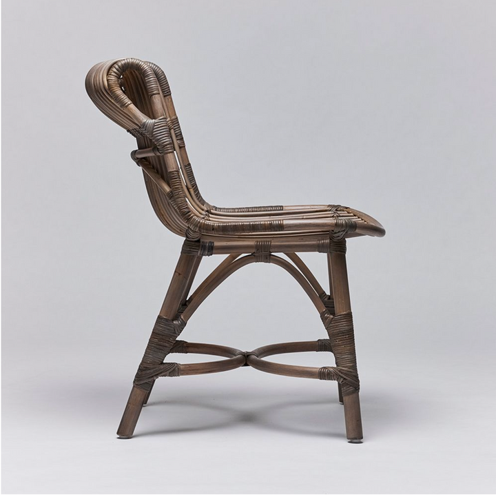 DINING CHAIR GREY RATTAN #71464 (NRD)